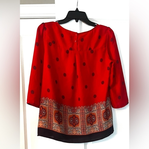 Anthropologie Maeve Rila Border Print Boho Blouse - Picture 4 of 8